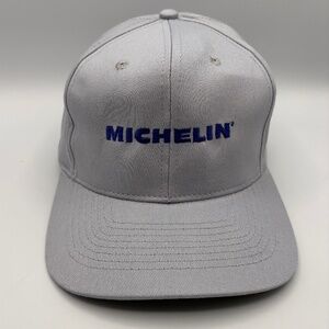 Vintage Michelin Tires Block Logo Gray Embroidered Collectible Snapback Hat